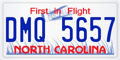 NC license plate DMQ5657