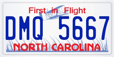 NC license plate DMQ5667
