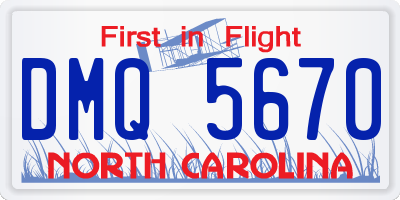NC license plate DMQ5670