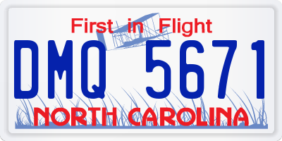 NC license plate DMQ5671