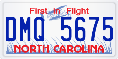 NC license plate DMQ5675