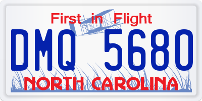 NC license plate DMQ5680