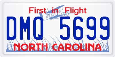 NC license plate DMQ5699