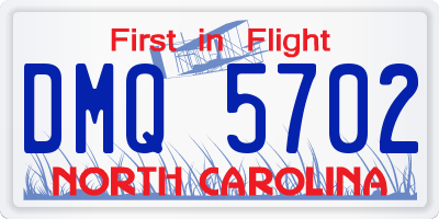 NC license plate DMQ5702