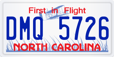NC license plate DMQ5726