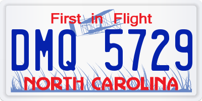 NC license plate DMQ5729