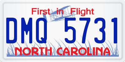 NC license plate DMQ5731