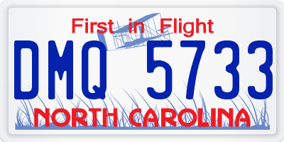 NC license plate DMQ5733
