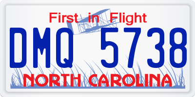 NC license plate DMQ5738