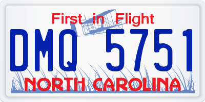 NC license plate DMQ5751