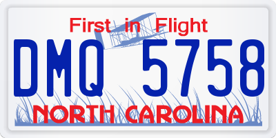 NC license plate DMQ5758