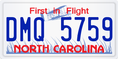 NC license plate DMQ5759