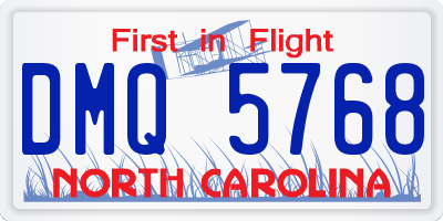 NC license plate DMQ5768