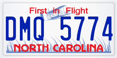 NC license plate DMQ5774