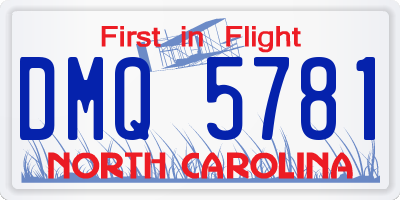 NC license plate DMQ5781