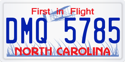 NC license plate DMQ5785