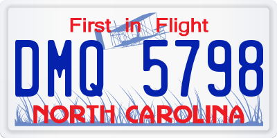 NC license plate DMQ5798