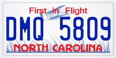 NC license plate DMQ5809