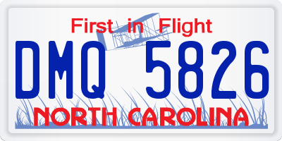NC license plate DMQ5826
