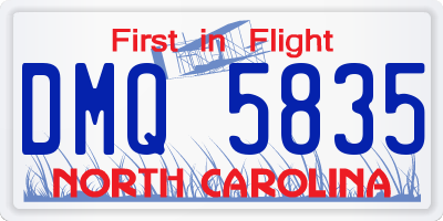 NC license plate DMQ5835