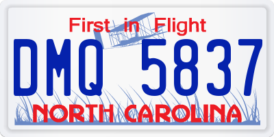 NC license plate DMQ5837