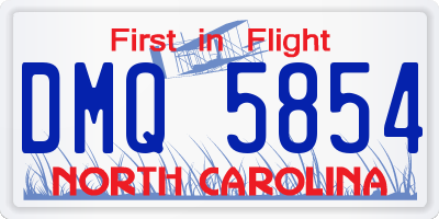 NC license plate DMQ5854