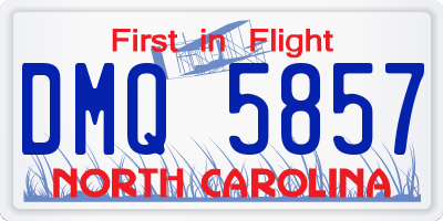 NC license plate DMQ5857
