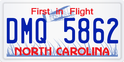 NC license plate DMQ5862