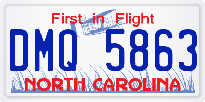 NC license plate DMQ5863