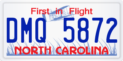 NC license plate DMQ5872