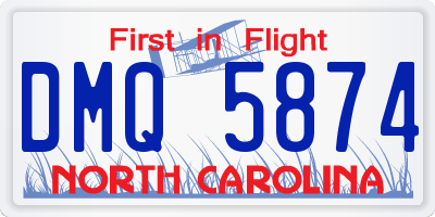 NC license plate DMQ5874
