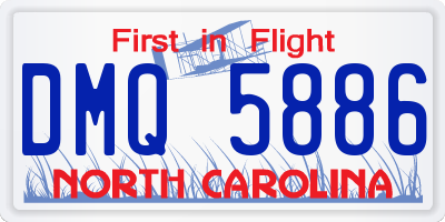 NC license plate DMQ5886