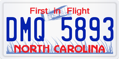 NC license plate DMQ5893