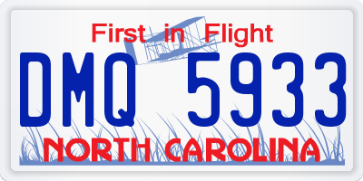 NC license plate DMQ5933