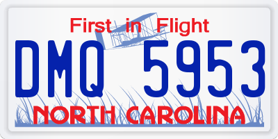 NC license plate DMQ5953