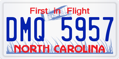 NC license plate DMQ5957