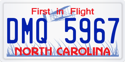 NC license plate DMQ5967