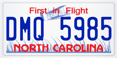 NC license plate DMQ5985
