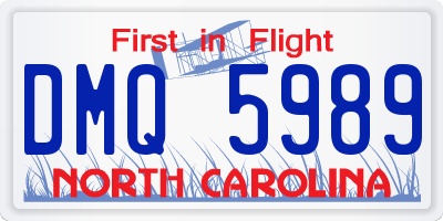 NC license plate DMQ5989