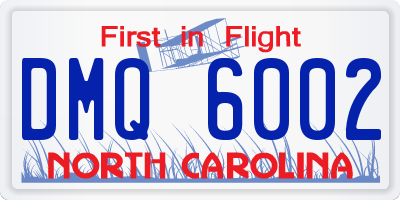 NC license plate DMQ6002
