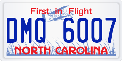 NC license plate DMQ6007