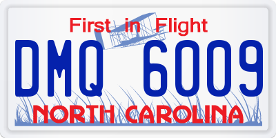 NC license plate DMQ6009
