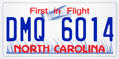 NC license plate DMQ6014