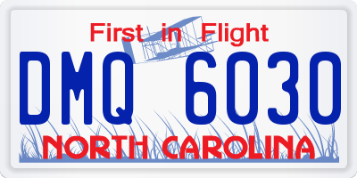 NC license plate DMQ6030