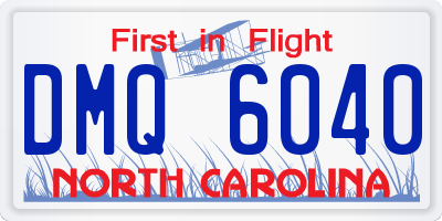 NC license plate DMQ6040