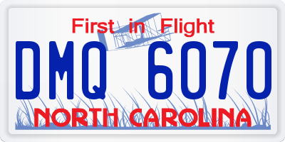 NC license plate DMQ6070