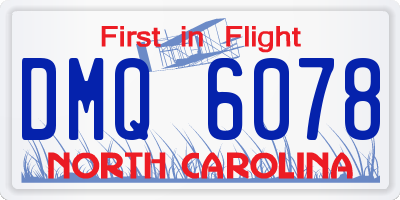 NC license plate DMQ6078