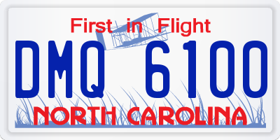 NC license plate DMQ6100
