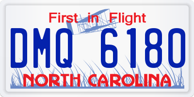 NC license plate DMQ6180