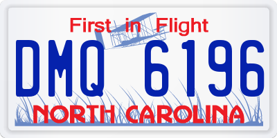 NC license plate DMQ6196